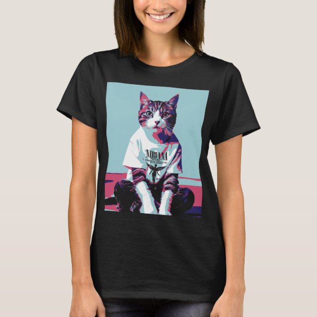 Cute Cat Chillin' T Shirt (Framsida)