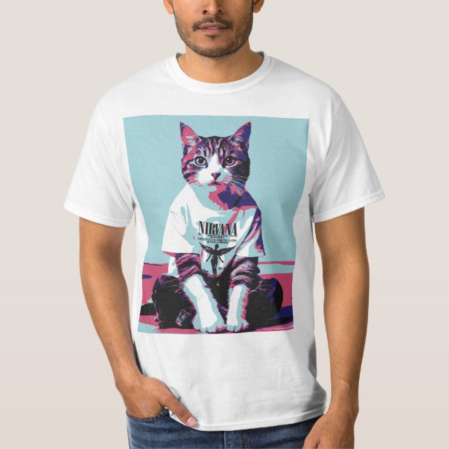 Cute Cat Chillin' T Shirt (Framsida)