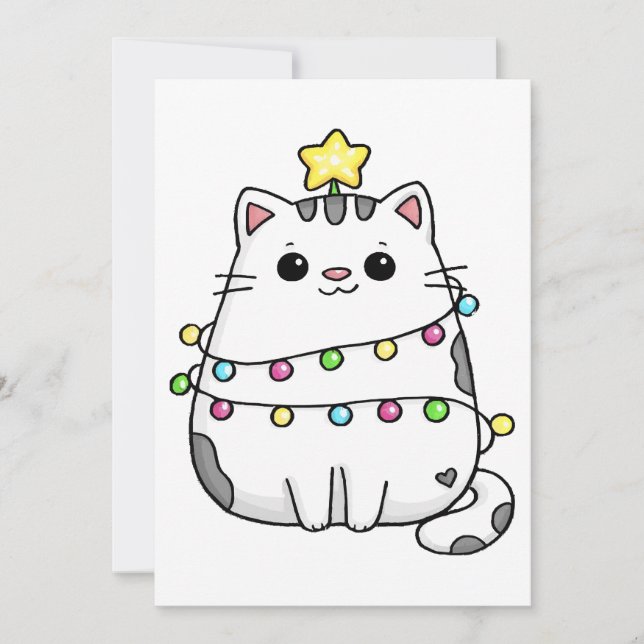 Cute Cat Christmas design  Inbjudningar (Framsida)