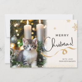 Cute cat christmas-helgdag julkort