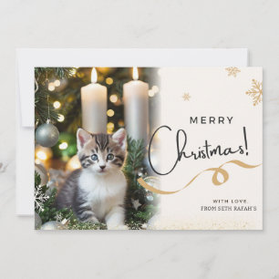 Cute cat christmas-helgdag julkort