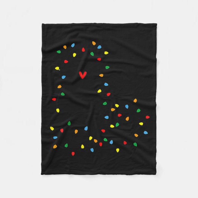 Cute Cat Christmas Light Graphic Cat Black Mom Lov Fleecefilt (Framsidan)