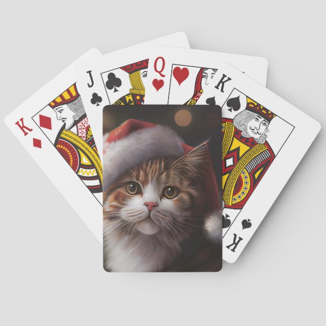 CUTE CAT CHRISTMAS PLAYDS CARDS CASINOKORT (Baksidan)