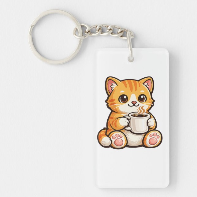 Cute Cat Coffee – Cozy Orange Cat Drinking Coffee  (Framsidan)