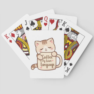 Cute Cat Coffee Love Language Casinokort