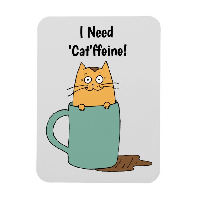 Cute Cat Coffee Magnet (Vertikal)