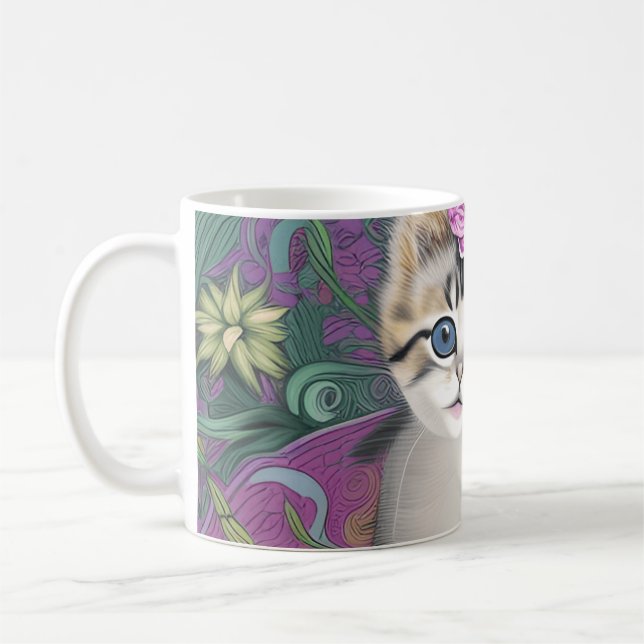 Cute Cat Coffee Mugg (Vänster)