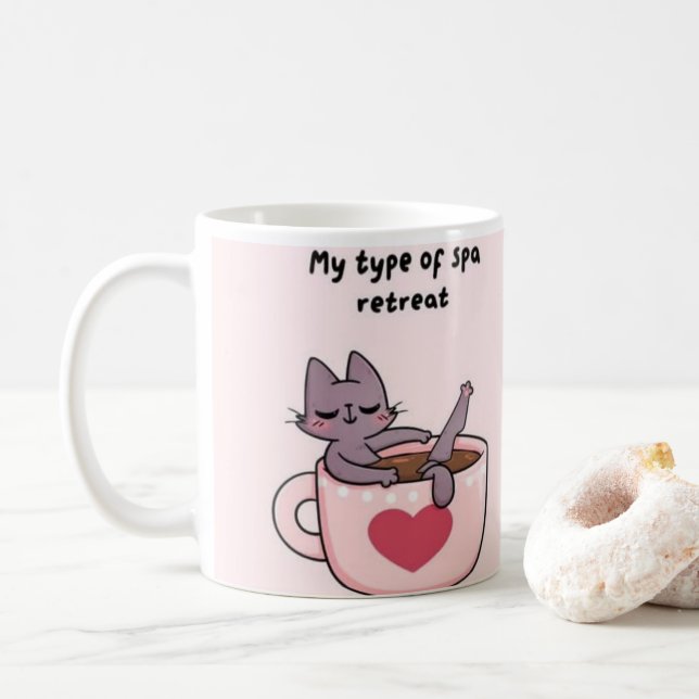 Cute Cat Coffee Mugg - Lovers - Lustigt gåva till  (Med munk)