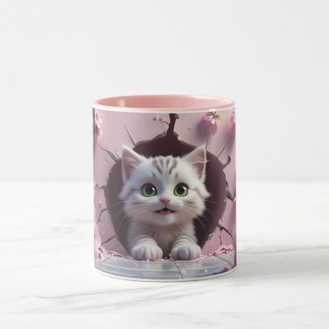 Cute Cat Coffee Mugg - Perfekt Gift for Cat Lovers (Center)
