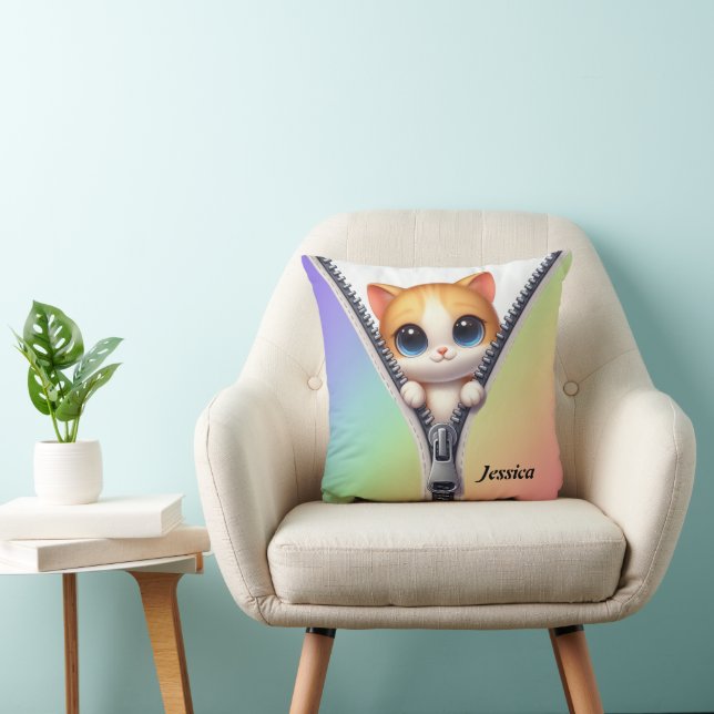 Cute Cat Colorful Kids Kudde (Stol)