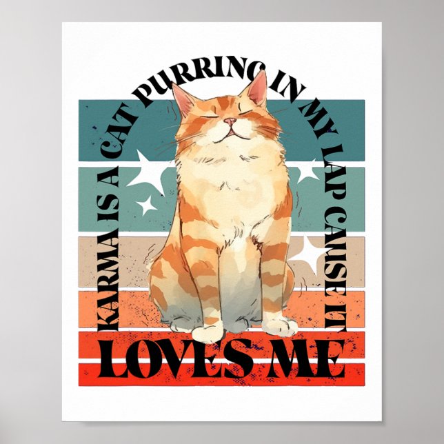 Cute Cat Comma - La Kamala Harris för talman Poster (Framsidan)