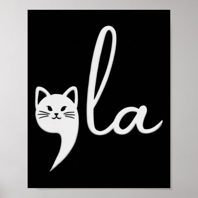 Cute Cat Comma-la Kamala Harris President 2024 Poster (Framsidan)