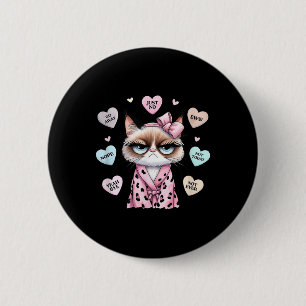 Cute Cat Conversation Heart Anti Valentines day Knapp