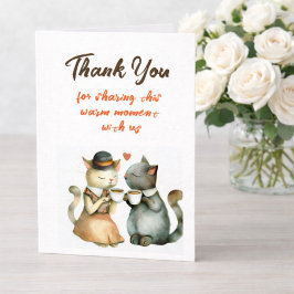 Cute Cat Couple Wedding Thank You Tack Kort