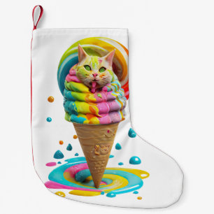 Cute Cat Cream Cone färglös Liten Julstrumpa