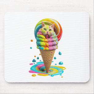 Cute Cat Cream Cone färglös Musmatta
