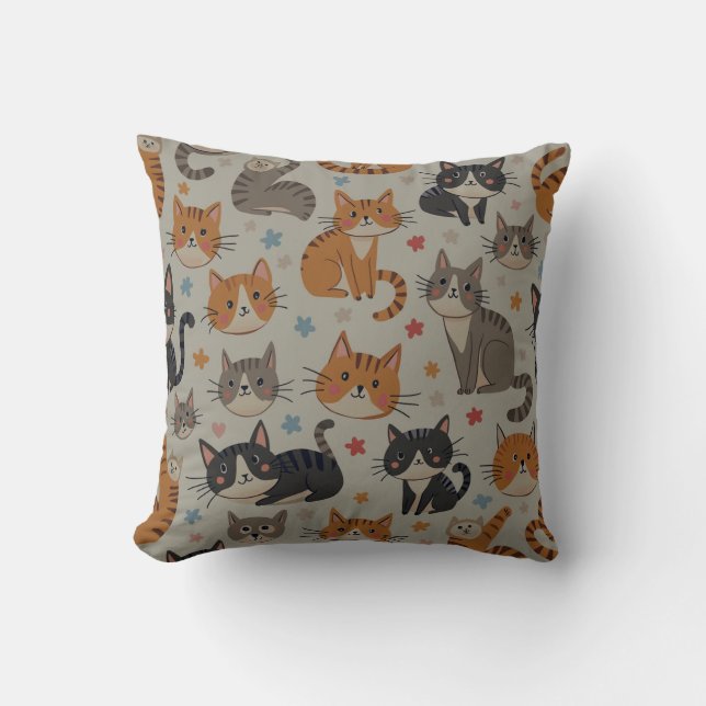 Cute cat cushion kudde (Framsida)