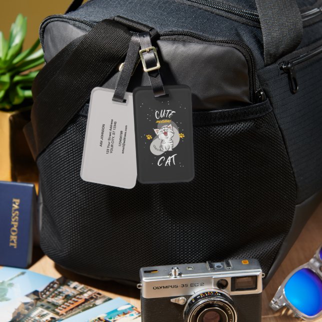 Cute CAT-design Bagagebricka (Fram & Baksida)