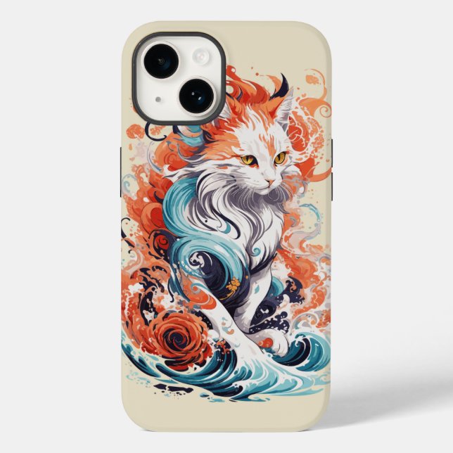 Cute Cat-design i Neo Traditional Stil (Baksida)