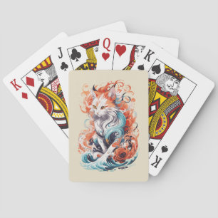 Cute Cat-design i Neo Traditional Stil Casinokort