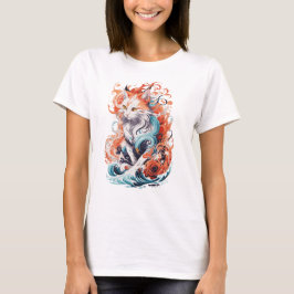 Cute Cat Design in Neo Traditional Stil T Shirt