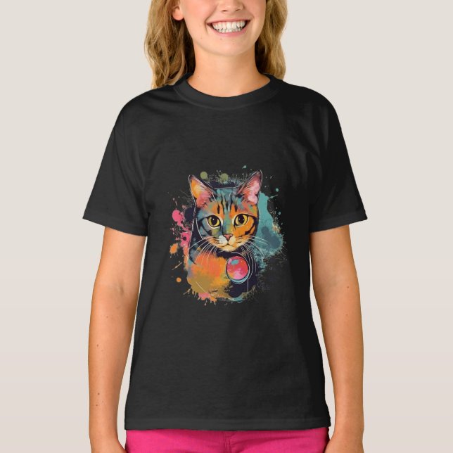 cute cat design  t shirt (Framsida)