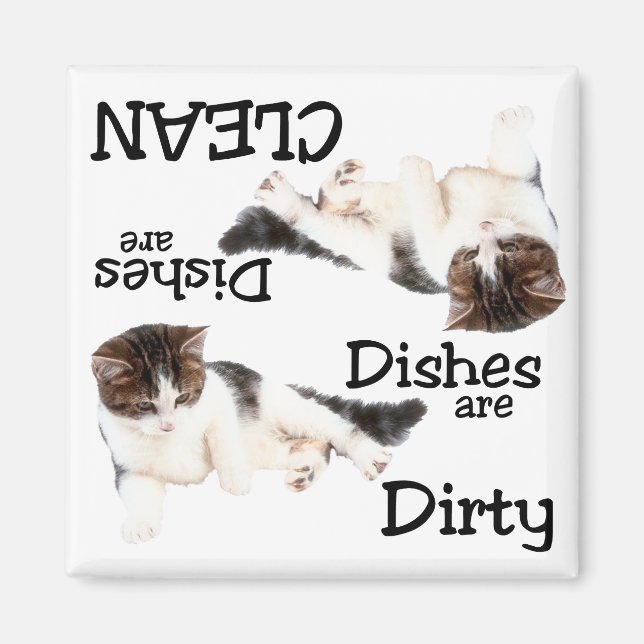Cute Cat Dishwasher Magnet (Framsidan)