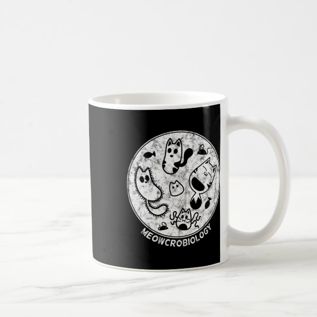 Cute Cat Distress Bacteria Microbiology Science Kaffemugg (Höger)