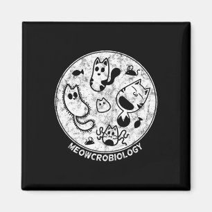 Cute Cat Distress Bacteria Microbiology Science Magnet