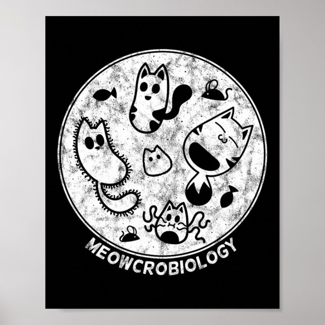 Cute Cat Distress Bacteria Microbiology Science Poster (Framsidan)