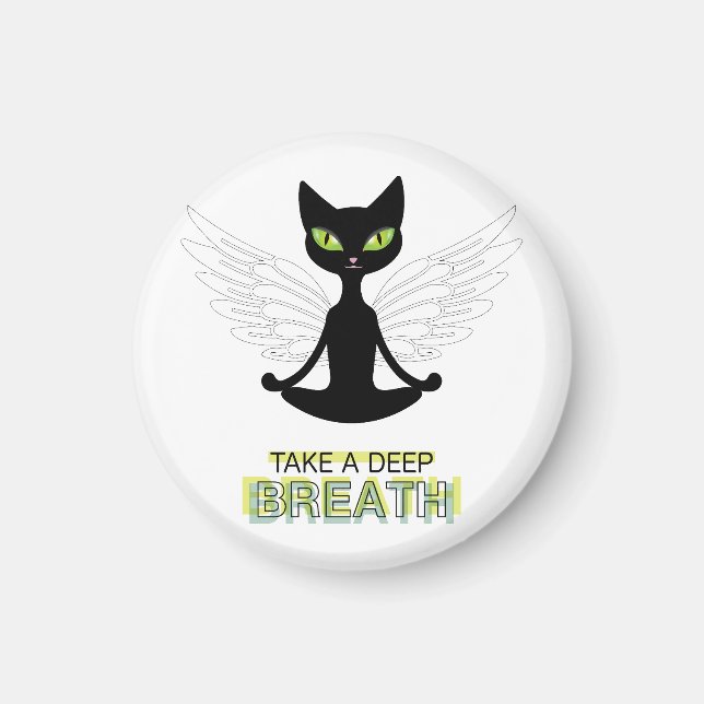 Cute Cat Doing Yoga Magnet (Framsidan)