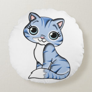 CUTE CAT DOLL ROUND PILLOW RUND KUDDE