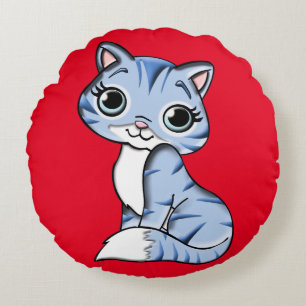 CUTE CAT DOLL ROUND PILLOW RUND KUDDE