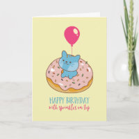 Cute Cat Donut Pun Sprinkles på populär födelsedag
