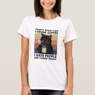 Cute cat-drink-kaffe och sak t shirt