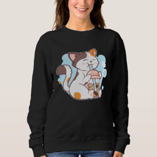 Cute Cat Drinking Bubble Tea  Tea  Costume T Shirt
