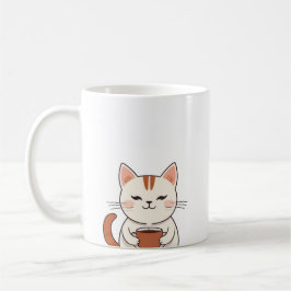 Cute Cat Drinking Coffee Mugg