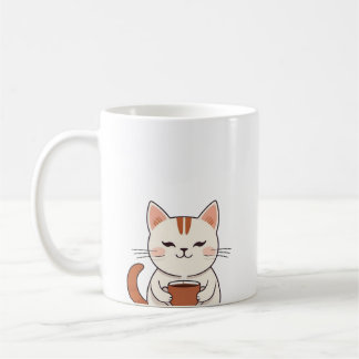 Cute Cat Drinking Coffee Mugg