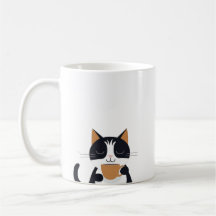 Cute Cat Drinking Coffee Mugg