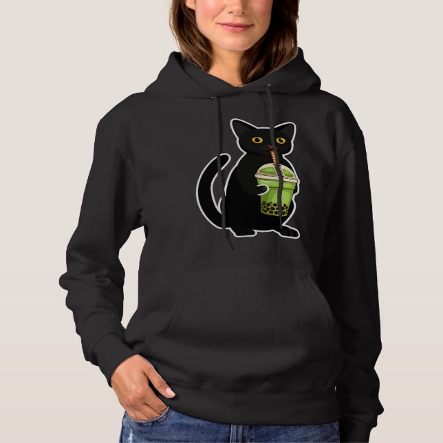 Cute Cat Drinking Tea  Tea  Costume Tea T Shirt (Framsida)