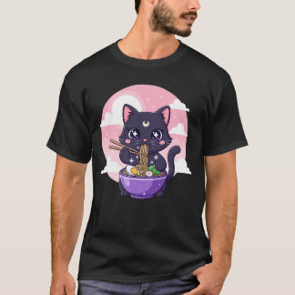 Cute Cat Eating from Plate T Shirt