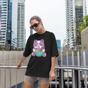 Cute Cat Eating Halloween Ramen T Shirt