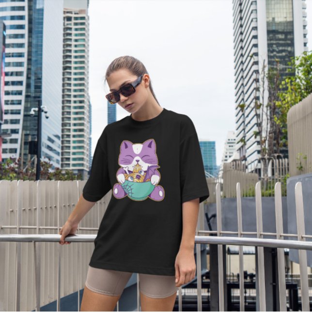 Cute Cat Eating Halloween Ramen T Shirt (Skapare uppladdad)