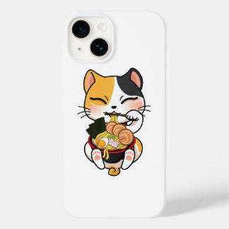 Cute Cat Eating Ramen Japansk livsmedelsdratt