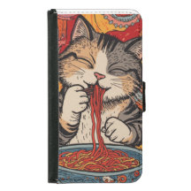 Cute Cat Eating Ramen