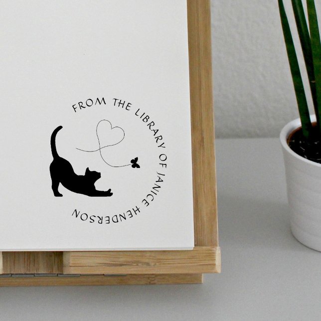 Cute Cat-Eleganten enkel Bok från Bibliotek Stämpel (Skapare uppladdad)
