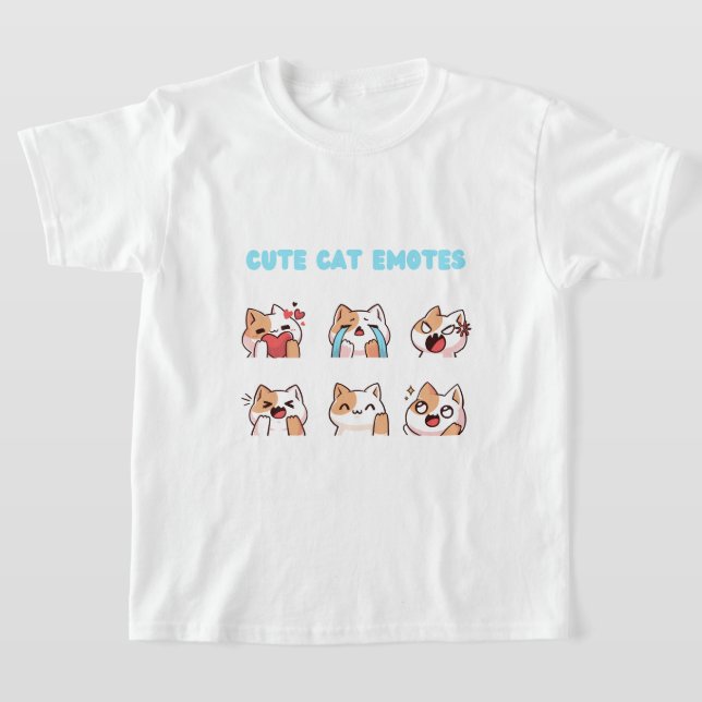 Cute cat emotes T-shirt (Laydown)