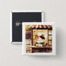 Cute Cat Enjoying Coffe på Mysigt kafé