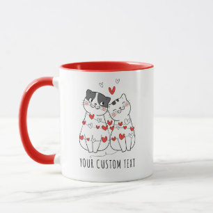 Cute Cat Ett par Personliger Alla hjärtans dag Mugg