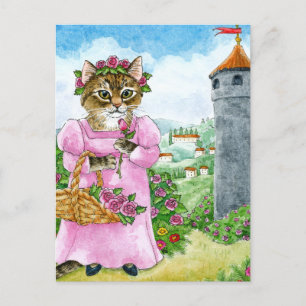 Cute Cat Fairy Tale Rapunzel Vykort